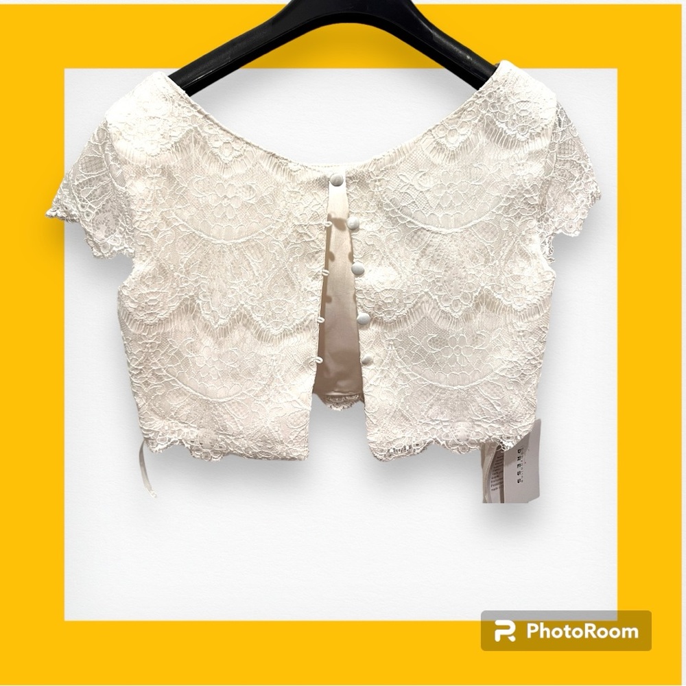 Baby online dress cropped lace wedding dress coverup padded top